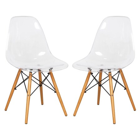 Kd 32.40 in. Dover Molded Side Chair Clear - Set of 2 KD3026941
